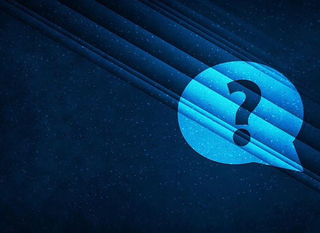 dark blue question mark
